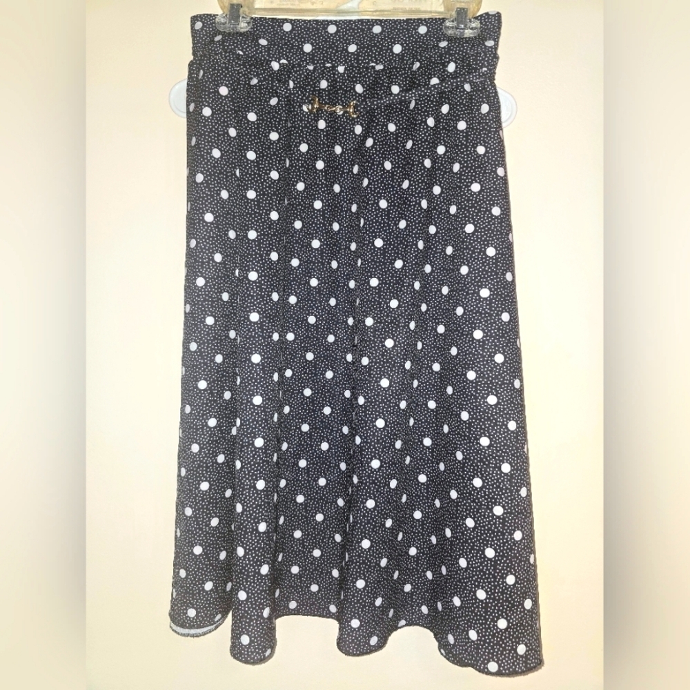 Plus Size Polka Dot Black and White Skirt - 3X/18